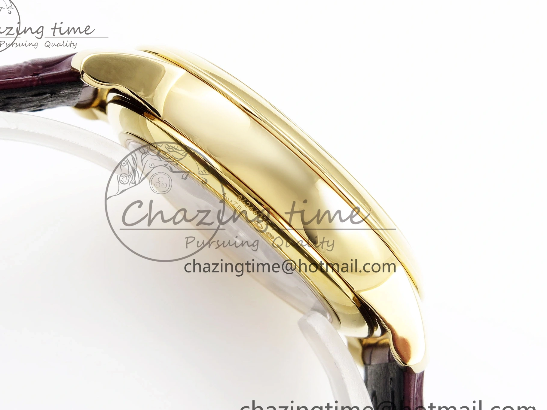 0202 De Ville Date YG MKF 1:1 Best Edition White Textured Dial Roman Marker on Brown Leather Strap A Refined 7756